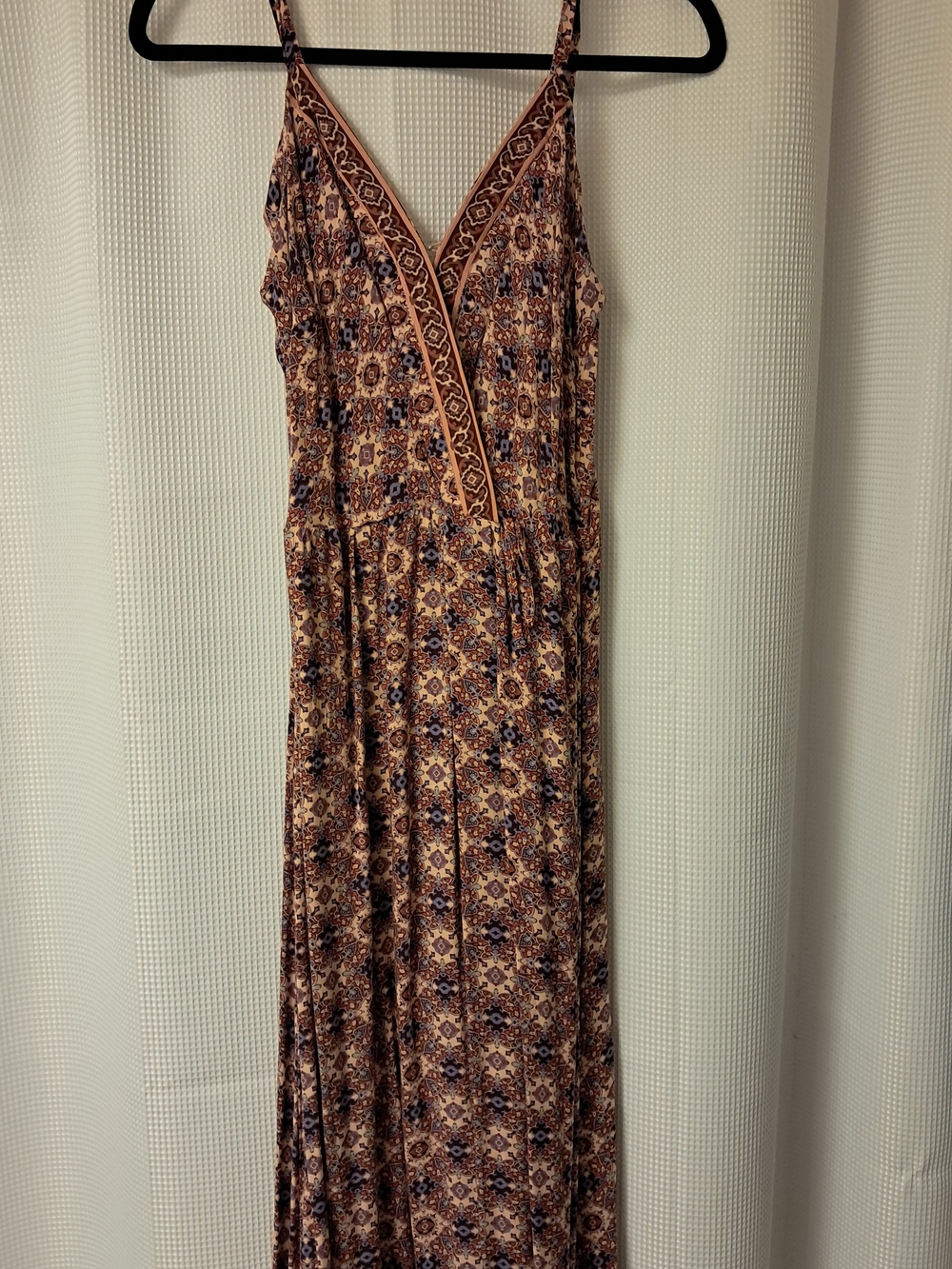 Maurices Brown & Cream Boho Wrap-Style Maxi Dress